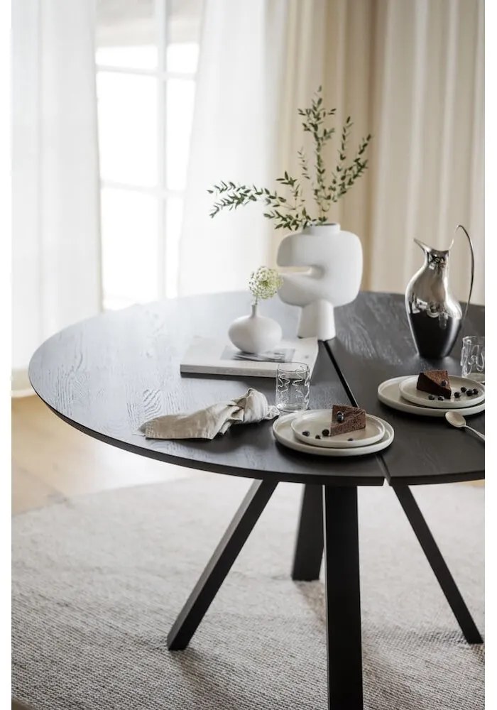 Tavolo da pranzo rotondo con piano in rovere 150x150 cm Carradale - Rowico