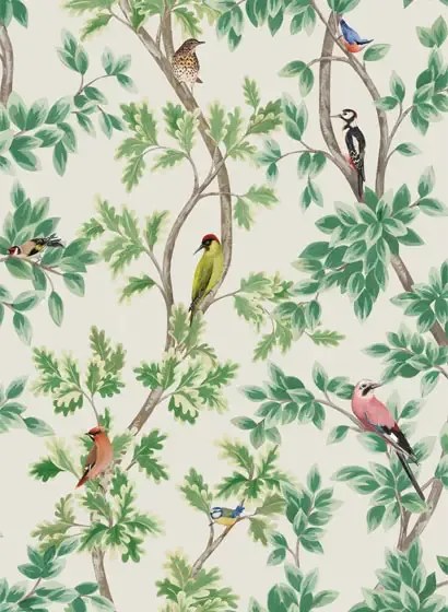 Tapete Netherfield v. Osborne & Little - Ivory/ Leaf Green