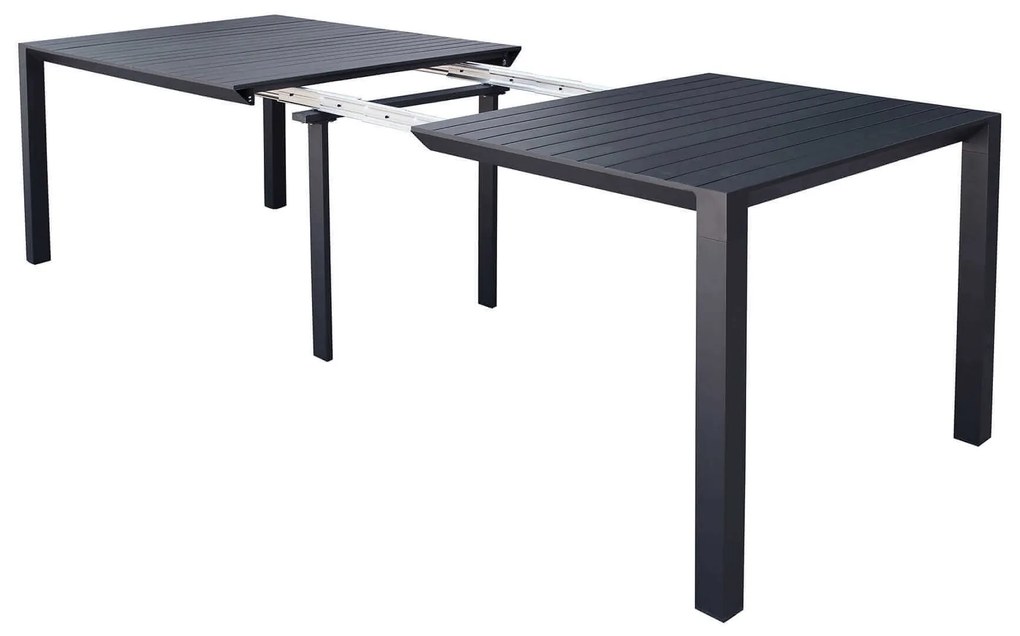 ARIZONA - set tavolo in alluminio cm 100 x 51,50/104/156/208/260 x 74 h con 6 poltrone Lotus