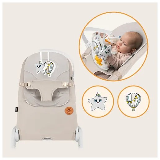 Lionelo - Dondolo per bambini LILAC beige