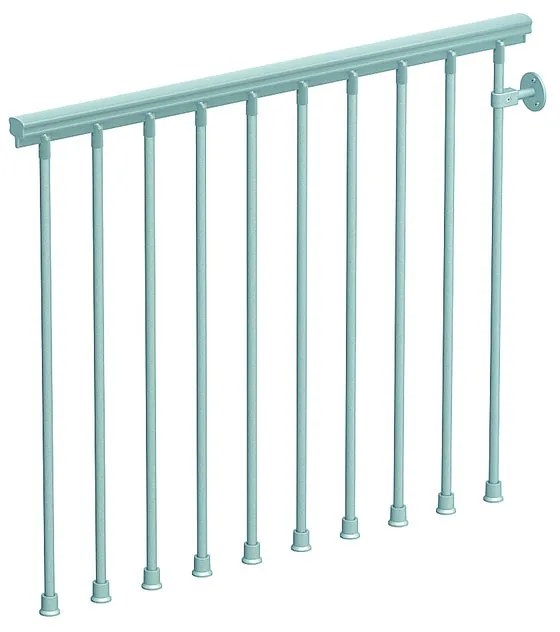 Balaustra in kit FONTANOT Steel Zink in inox e pvc grigio L 120 cm