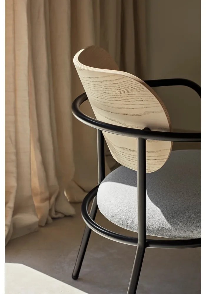 Sedia da pranzo grigio chiaro in frassino Eclipse - Teulat