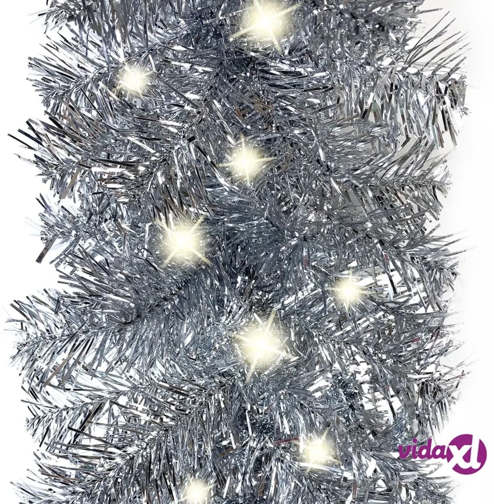 vidaXL Ghirlanda Natalizia con Luci a LED 5 m Argento