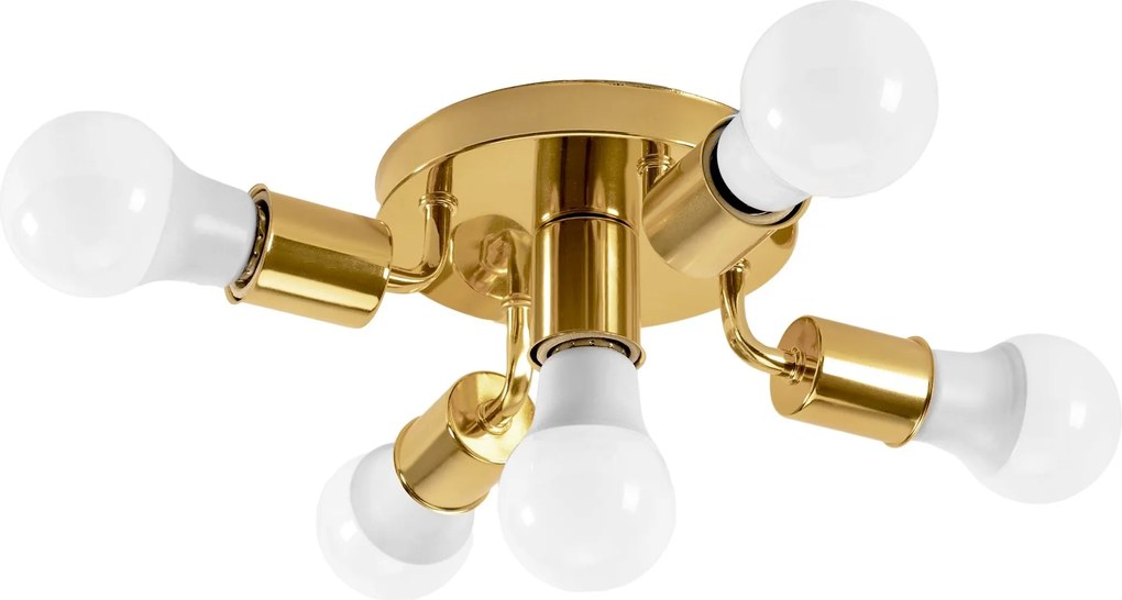 Plafoniera Riflettore Metallo APP708-5c Oro