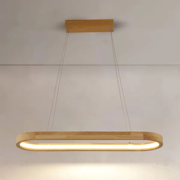 Brilagi - Lampada a sospensione su cavo UMEA WOOD LED/30W/230V 70x20 cm legno