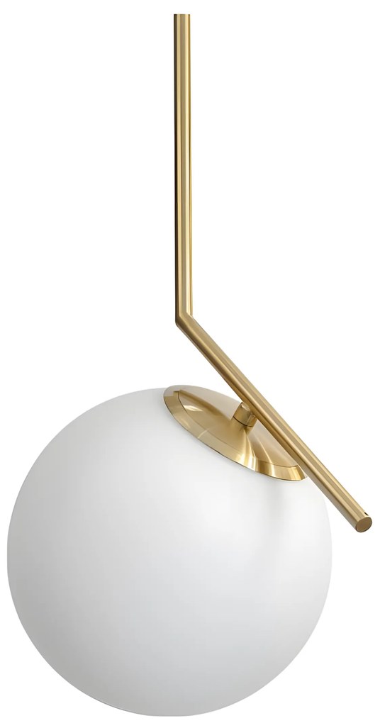 Lampada Da Soffitto Pensile Di Vetro Palla Oro Bianco Oro G106-1W Gold White