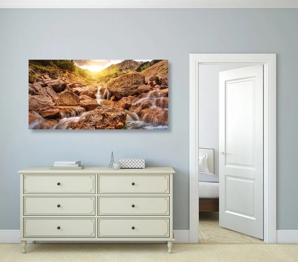 Quadro su tela – Cascate alpine