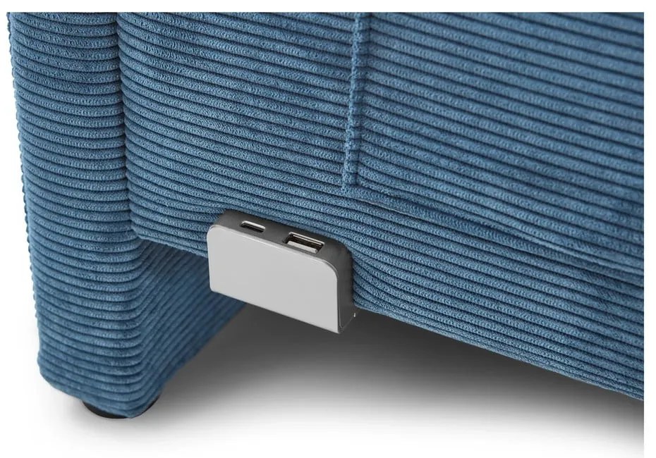 Letto da bambini con sponde blu imbottito con contenitore con rete inclusa 140x200 cm Cool – Meise Möbel