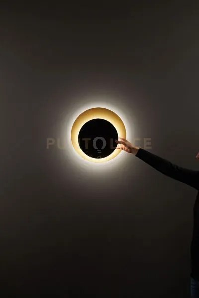 Plafoniera drum in alluminio colore oro e nero a led 43w 3440lm - 3...