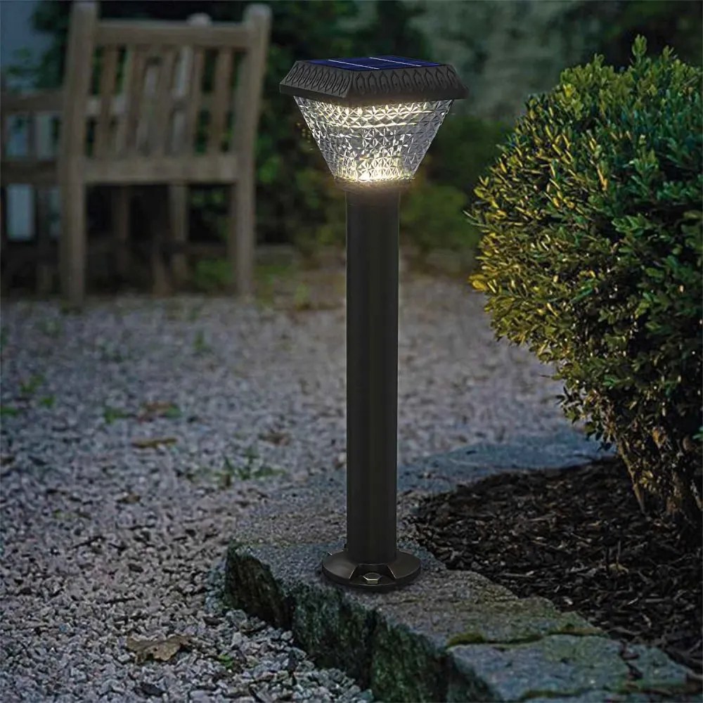Paletto Solare da Giardino 60 cm, IP65 300 lumen, con Telecomando Colore Bianco Naturale 4.000K