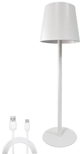 Lampada da tavolo LED dimmerabile touch 5W 5V USB 1200 mAh bianca