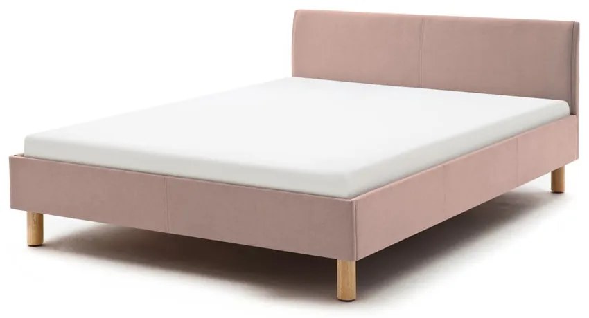 Letto matrimoniale imbottito rosa rete non inclusa 140x200 cm Lena – Meise Möbel