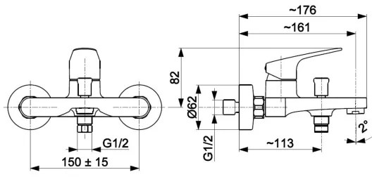 KFA Armatura 5554-010-81 - Rubinetto vasca da bagno OTAVA opaco nero