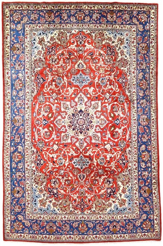 Isfahan Tappeto persiano 200x320 Rosso (Iran) Annodato A Mano