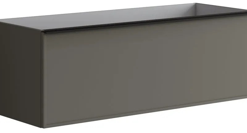 Mobile da bagno sotto lavabo Pixel frame grigio carbone laccato opaco L 120 x H 40 x P 45.5 cm 1 cassetto, lavabo non incluso