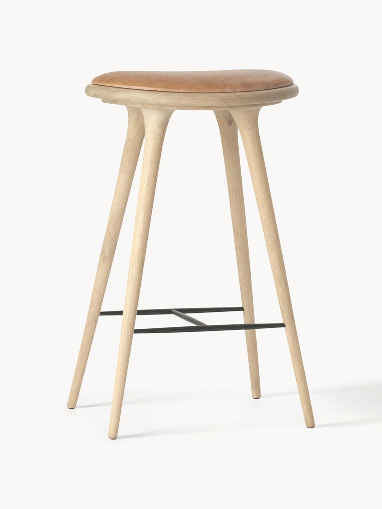 Sgabello alto da bar in legno di quercia High Stool