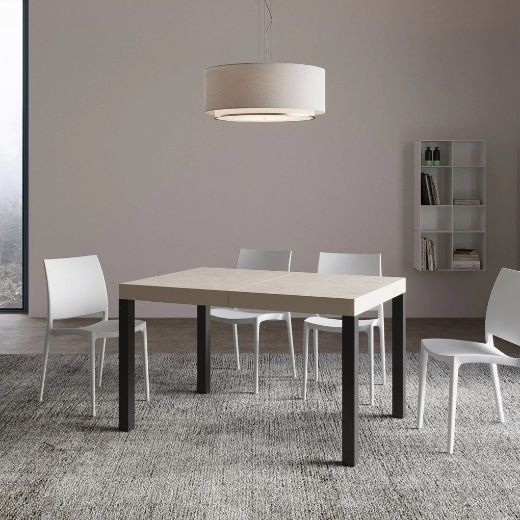 Tavolo allungabile Everyday telaio Antracite, Cashmere / 80x140/224 cm