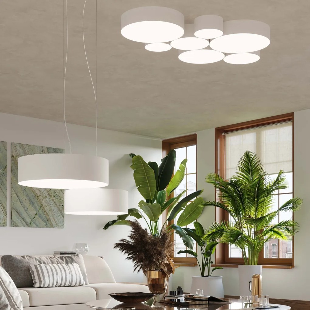 Plafoniera Tonda in PVC da Soffitto 3xE27 ARENA 45 Bianca da interno