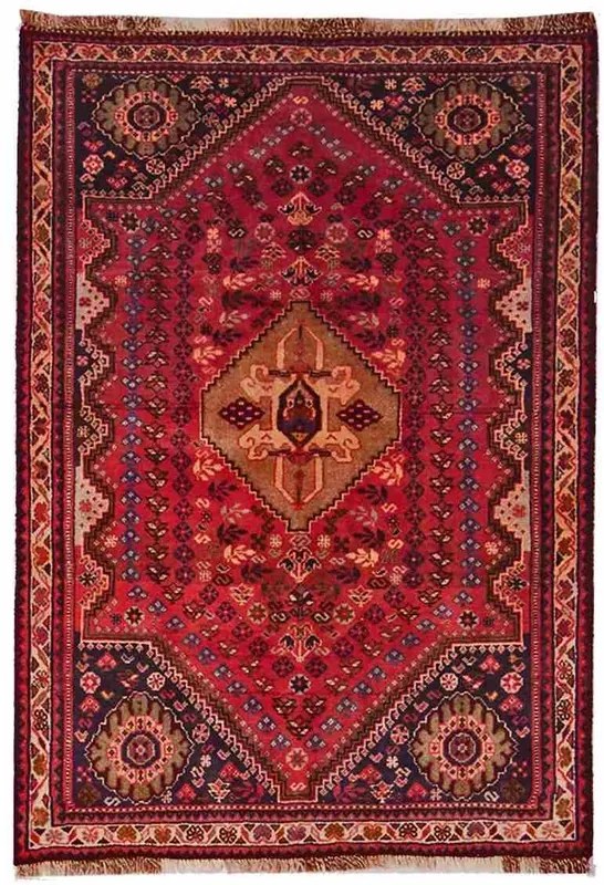 Gashghai Tappeto persiano 150 x 110 Rosso (Iran) Annodato A Mano