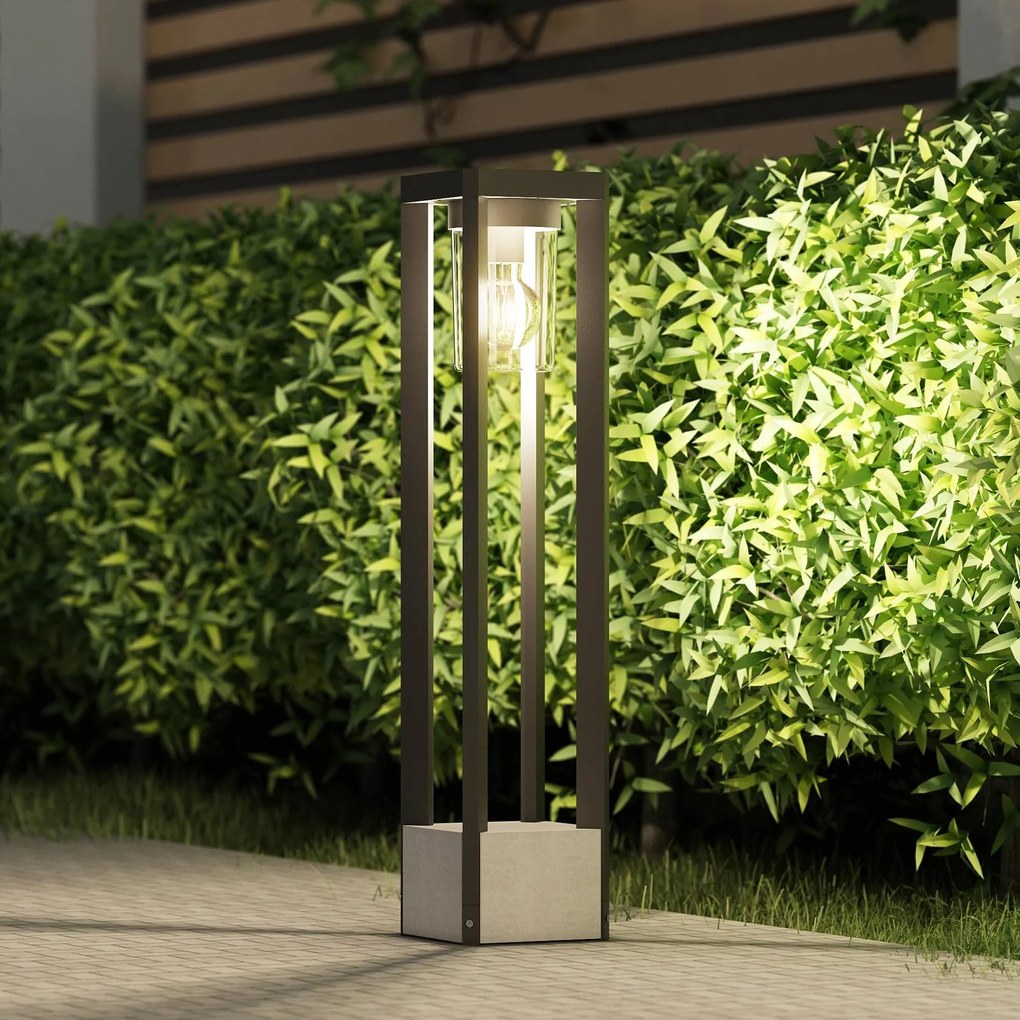 Lampioncino da giardino Kalisa Lucande, dimmerabile, Alluminio / Grigio / Zincato, Alluminio, Moderno, Lampada da esterni