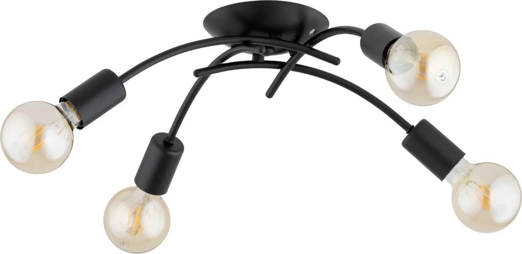 Lampadario a plafone TORIZO 4xE27/15W/230V nero