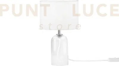 Lume london bianco in vetro e paralume in tessuto 1 luce attacco e1...
