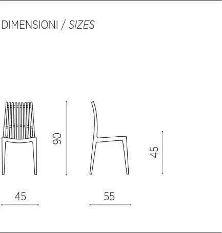 Sedia bianca impilabile - interni ed esterni LILA 2 sedie