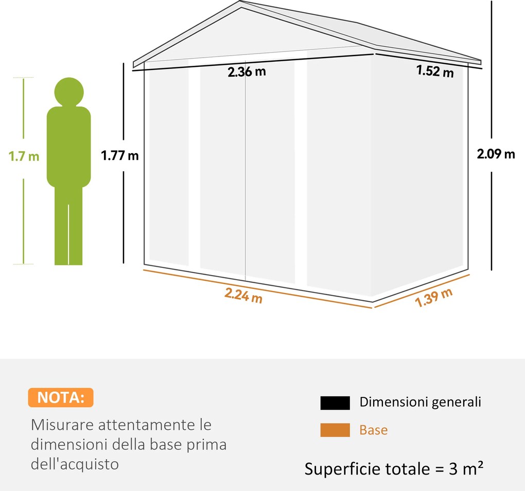 Casetta da Giardino Porta Attrezzi 235,7x152x208,7 cm con Pannelli in Acciaio Galvanizzato Effetto Legno Marrone...