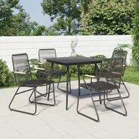 Sedie da Giardino 4pz Nere 58x59x85,5 cm Rattan PVCcod mxl 97155