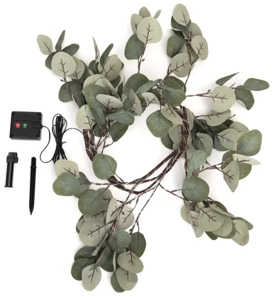 Aigostar - Catena LED solare 110xLED/4m IP65 300 mAh bianco caldo eucalipto