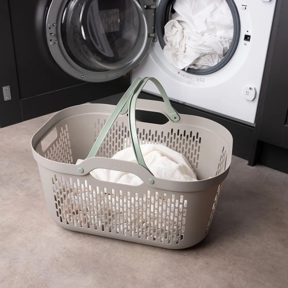 Cesta per il bucato marrone chiaro in plastica 45 l – Addis