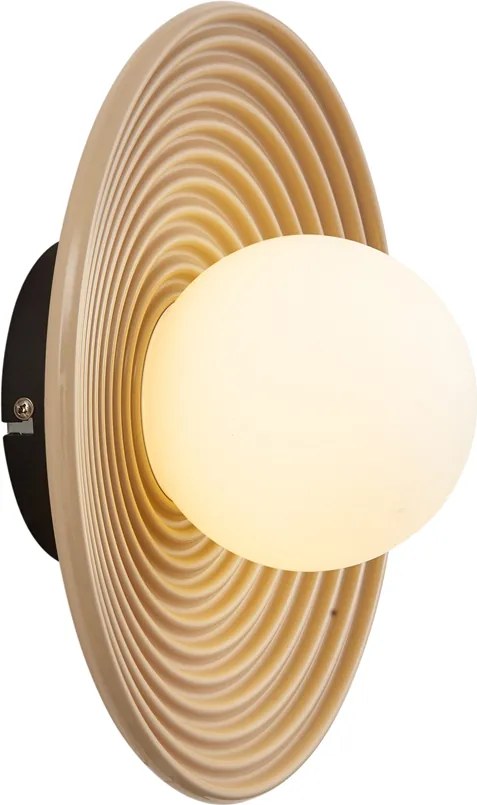 Plafoniera retrò beige con vetro opale - Lila