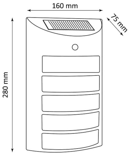 Applique a LED solare con sensore SAFFO LED/3,7V 2000 mAh IP44
