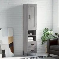 Credenza Grigio Sonoma 34,5x34x180 cm in Legno Multistrato 3200271