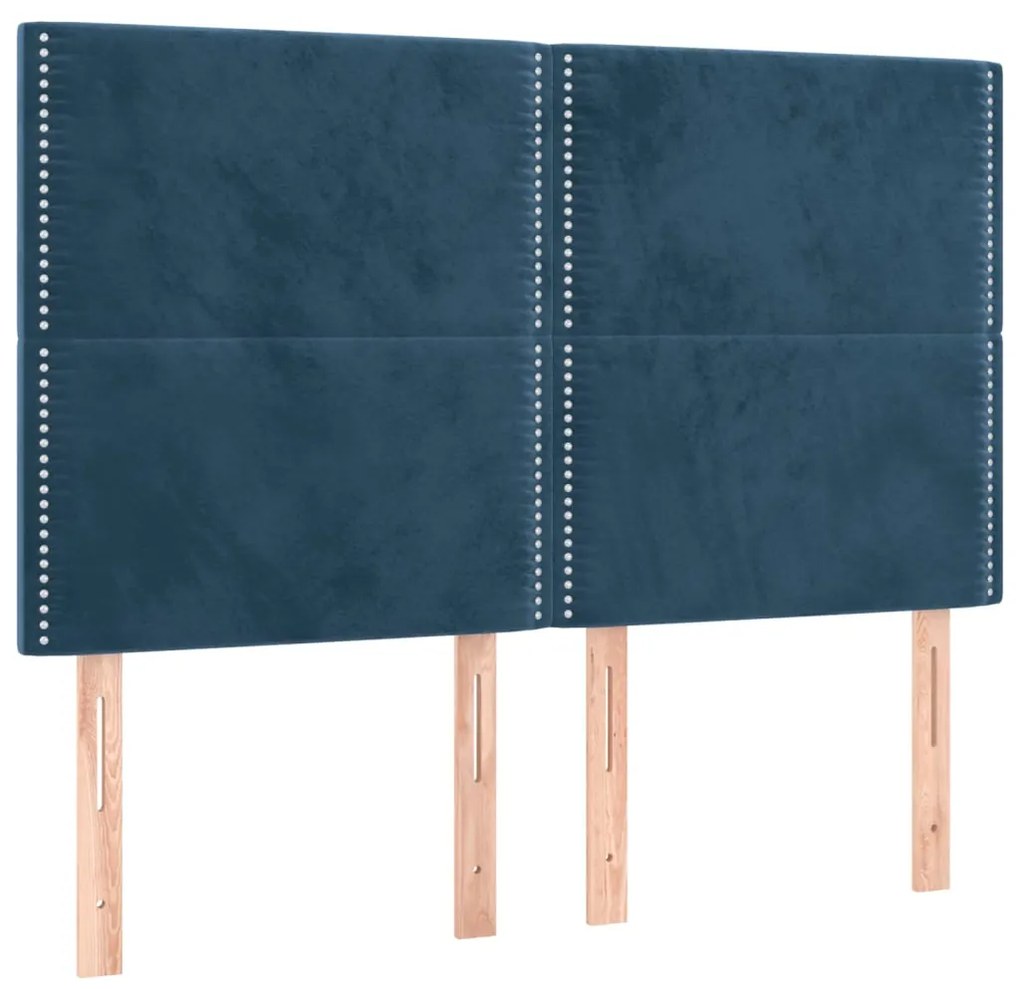 Testiere 4 pz blu scuro 72x5x78/88 cm in velluto