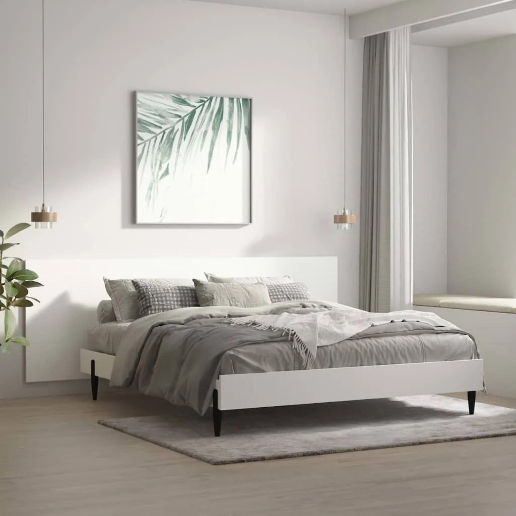 Testiera Per Letto Bianca 240x1,5x80 Cm İn Legno Ingegnerizzato /