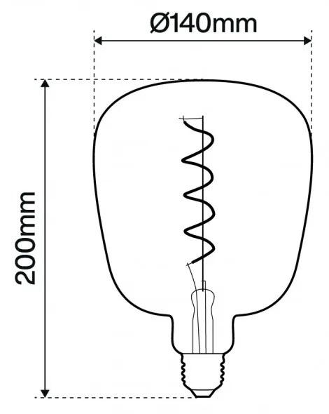 Lampada LED E27 4W Cubo a Filamento 2.000K Colore del corpo Grigio
