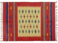 Tappeto moderno Seattle, stile kilim, 100% cotone, multicolore, 170x110cm