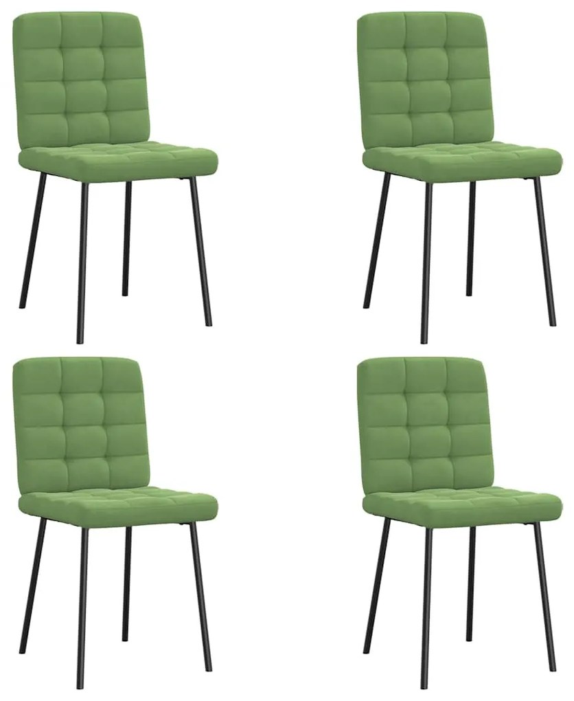 Sedie Da Pranzo 4 Pz Verde Chiaro İn Velluto /