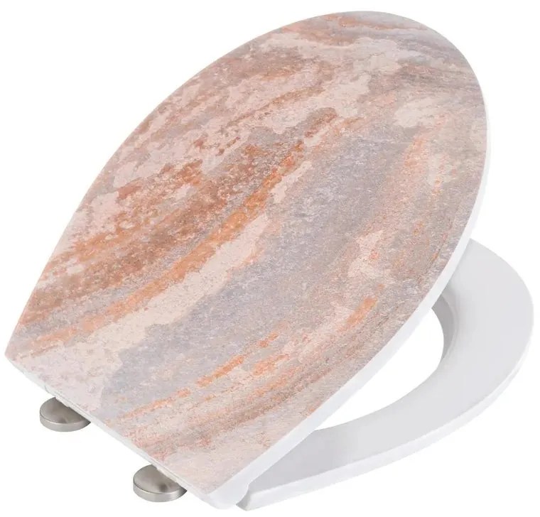 Copriwater Sedile WC Premium Canyon con rilievo ovale dedicato per serie sanitari WENKO in duroplast multicolore con chiusura rallentata su coperchio e ciambella