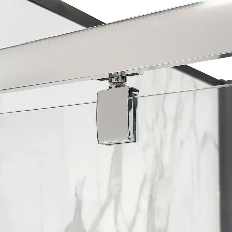 Box doccia angolare 80x80 cm con porta battente in cristallo trasparente Ted