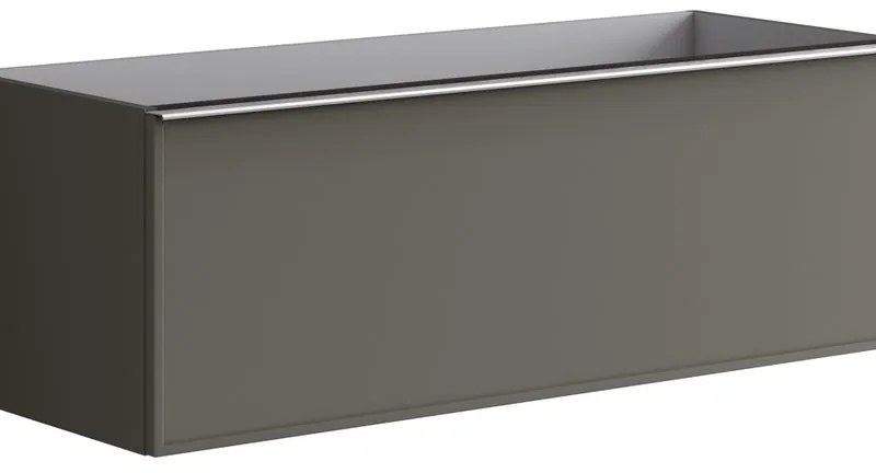 Mobile da bagno sospeso sotto lavabo L 120 x H 40 x P 45.5 cm grigio laccato opaco, 2 cassetti Pixel frame