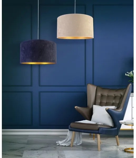 Duolla - Lampadario a sospensione con filo ROLLER 1xE27/40W/230V diametro 40 cm blu