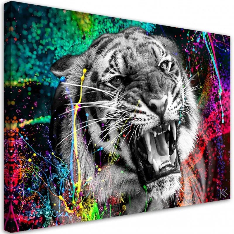 Quadro su tela, Tiger Animal Nature  Dimensioni 100x70