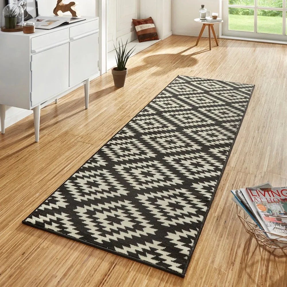 Runner in bianco e nero , 80 x 250 cm Basic Nordic - Hanse Home