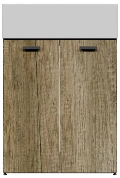 Mobile da bagno a terra sotto lavabo Nobu L 59 x H 71 x P 49 cm marrone opaco, 2 ante COLAVENE