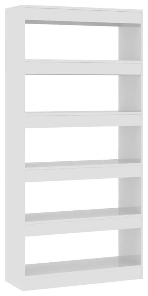 Libreria/divisorio bianco lucido 80x30x166 cm in truciolato