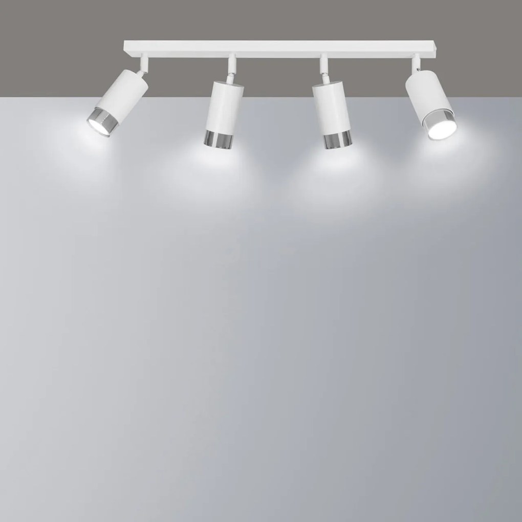 Lampada da Soffitto in Acciaio HIRO 4 Nero Cromo/Oro 4xGU10