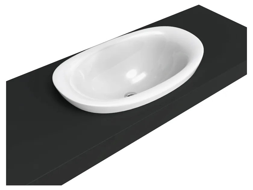 Ceramica Flaminia IO Lavabo cm 75 da incasso senza troppopieno in ceramica bianco lucido