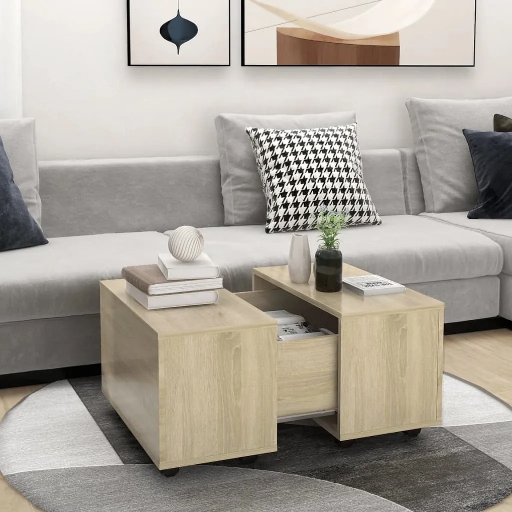 Tavolino Da Salotto Rovere Sonoma 60x60x38 Cm Legno Multistrato /
